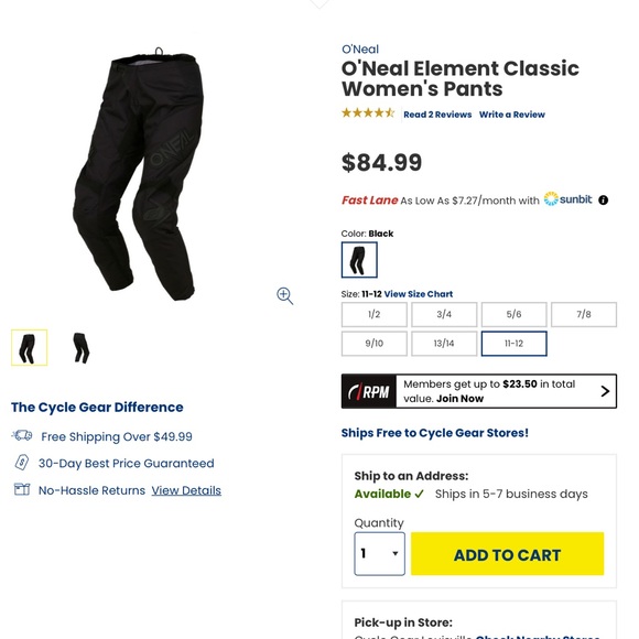 (NWT) O'Neal 2026 Women's Element Biker Pants/ Motorcycle Pants /Motor-cross - Picture 11 of 13